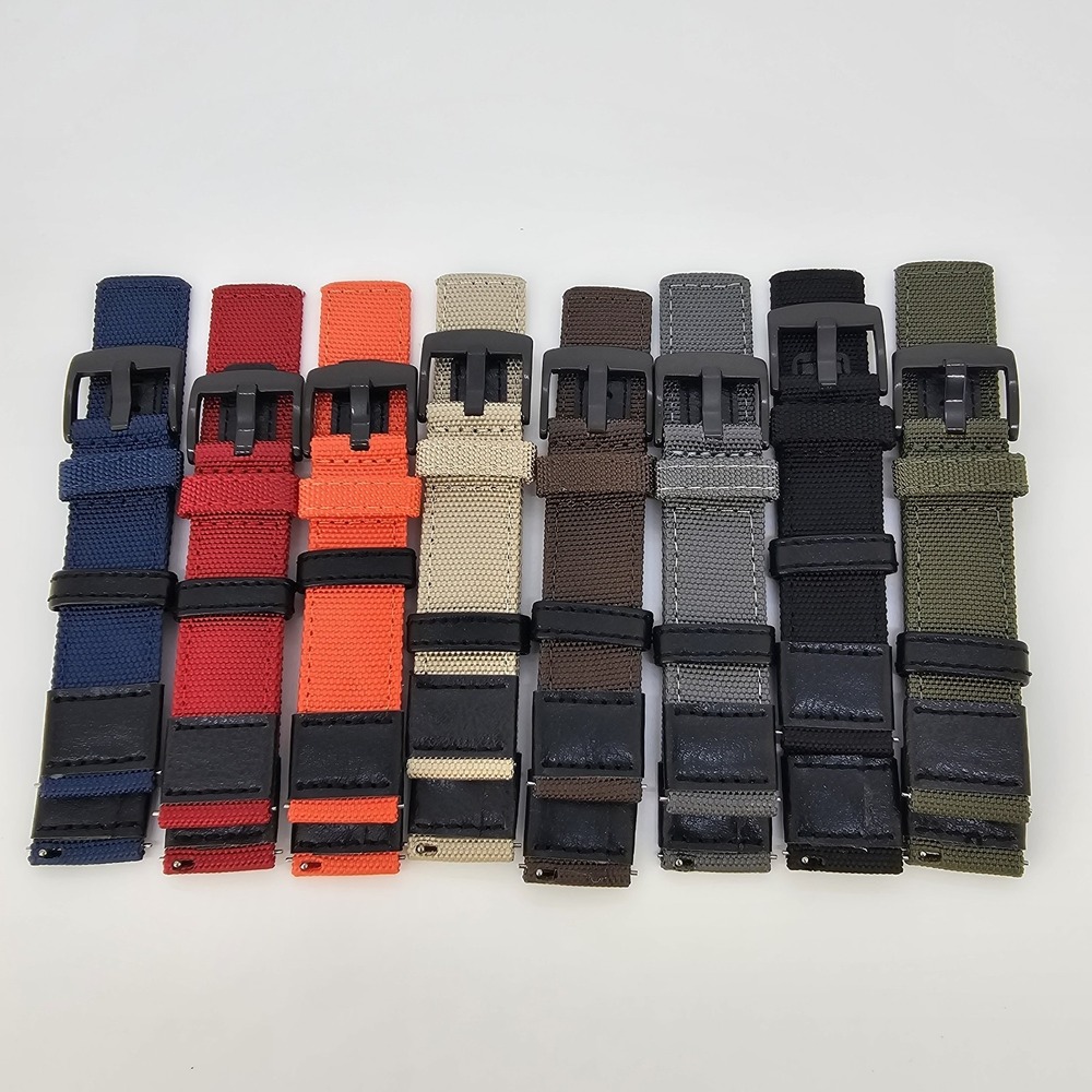 8X Premium Rugged 20MM Nylon Canvas Watch‎ Straps Bands Men 20MM Quick-Release